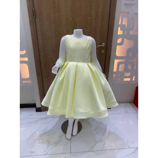 صورة فستان بناتي بـلونين هاي لو | فستان سهرة ساتان فاخر - M3768